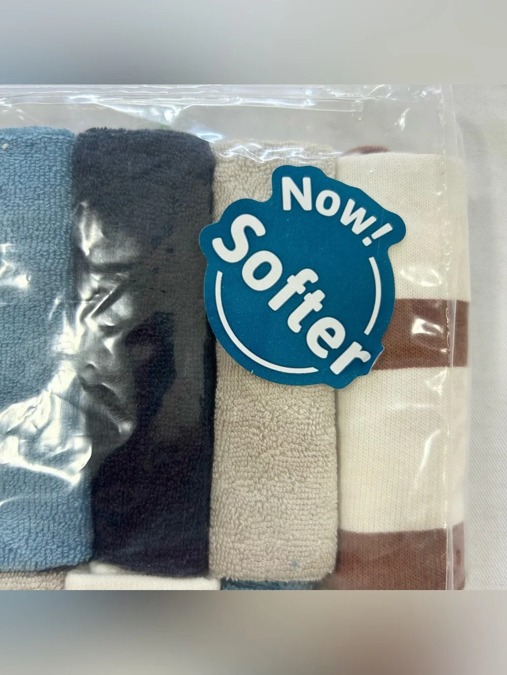 New Gerber Baby Infant Boy 10-Pack Blue Beige Brown Dog Terry Washcloths 9”x9”